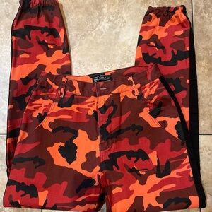 American Bazi High Rise Camo Jeans in Red and Black